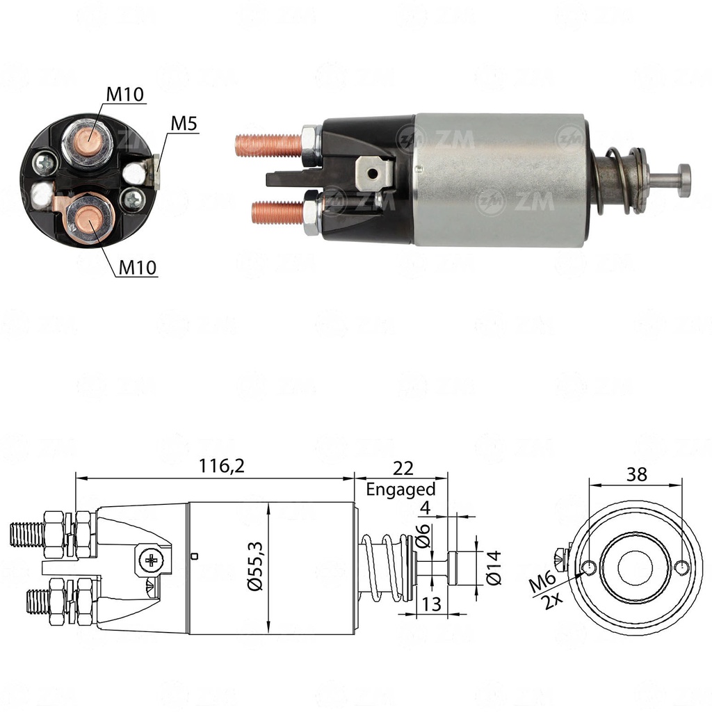 AUTOMATICO KOBELCO VOLVO BUS 24V SIN OREJAS CON TORNILLO GRUESO TIPO MITSUBISHI