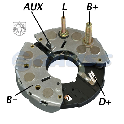 RECTIFICADOR FORD ESCORT 20 XR3 95AMP 8X35A M8X50 M5X45 TRIDIODO 113MM (GA028 GA034) TIPO BOSCH