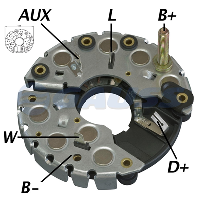 RECTIFICADOR VW VOLKSWAGEN SERIE 469 IR EF 115AMP 8X50A TRIDIODO TIPO BOSCH