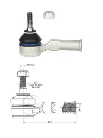 TERMINAL EXTERNA DIRECCION IZQ RENAULT MEGANE
