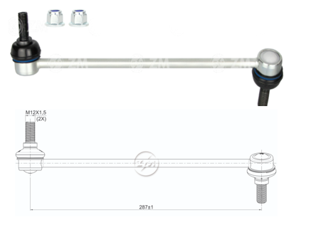 BIELETA BARRA ESTAB. DEL IZQ CHEVROLET CAPTIVA 4WD (C100 C140) TRACKER EQUINOX 3.6 GRAN VITARA XL7 07 09 LC:287RP:M12-1 50TC84N.M