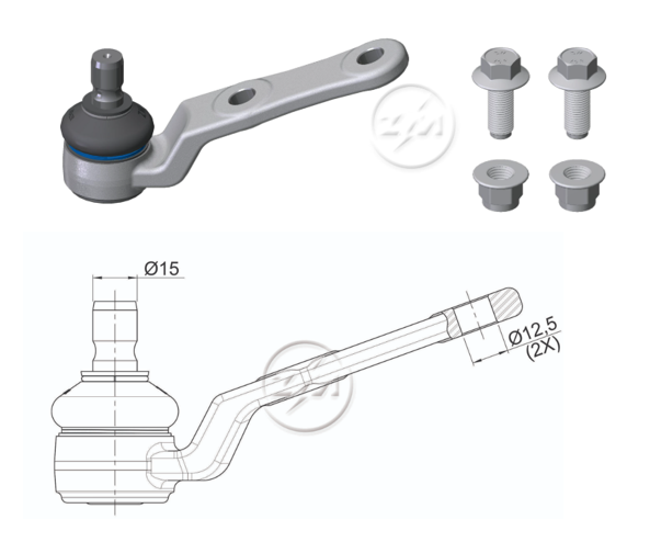 ROTULA INF CHEVROLET CHEVY (MECANICO) CORSA CAR:Ø15 0IC-PERNOØ15 0AGUJERO:Ø12 5