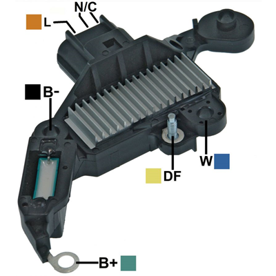 REGULADOR FORD FIESTA ECOSPORT 12 CONECTOR HORIZONTAL 3 L-N C-N C TIPO VISTEON (GA1890-GA1891)