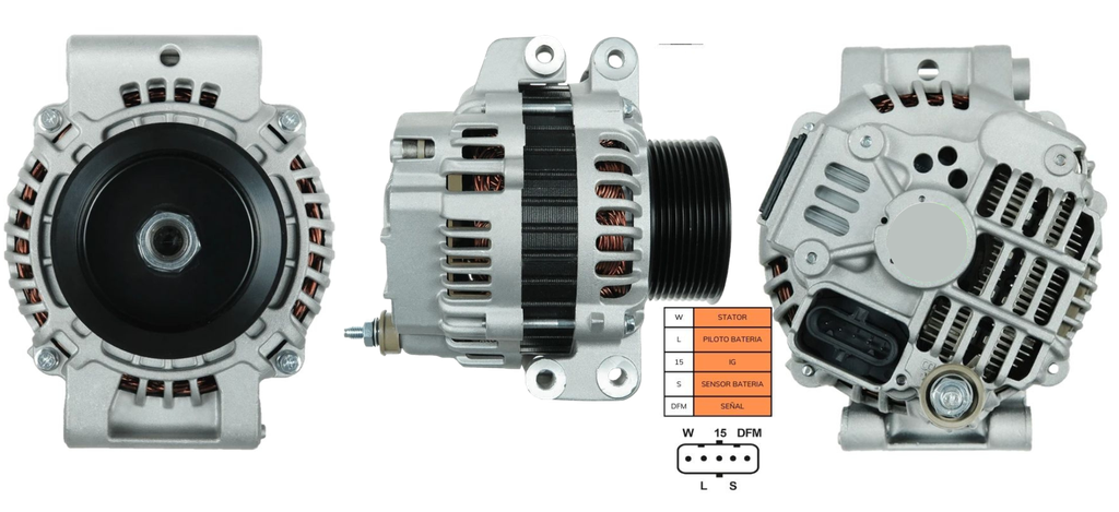 ALTERNADOR SCANIA 480 DX420 / 520 24V 100AMP P:9PK TIPO MITSUBISHI 20290