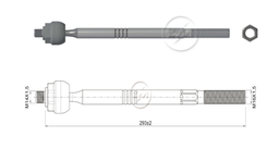 [51ZM-17011458] TERMINAL AXIAL FORD FOCUS 2010 VOLVO C30 2006-2012 S40 II(544) 2004-2012 M16-1.50 M14-1.50 132N.M