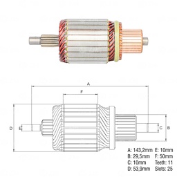[438379006] INDUCIDO ARRANQUE CHEVROLET LUV 143MM 11E