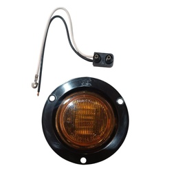 [TL-01154A] LÁMPARA REDONDA 2.5" AMARILLA ARO NEGRO INCRUSTADO 12-24V CONECTOR PL3 INCLUIDO 