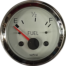 [16267122] MARCADOR GASOLINA SIN FLOTADOR 12V TABLERO BLANCO ARO CROMADO