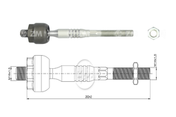 [51ZM-17021457] TERMINAL AXIAL FORD RANGER 17 20 DIRECCION ELECTROASISTIDA