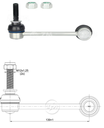 [51ZM-37011706] BIELETA BARRA ESTAB. DEL IZQ TOYOTA FORTUNER 2004 - 2015 LC:139RP:M12-1 25TC87N.M 