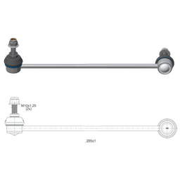 [51ZM-37011912] BIELETA BARRA ESTAB. DEL IZQ HYUNDAI ACCENT III VISION KIA RIO II 05 113
