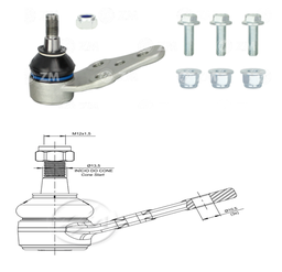 [51ZM-47013403] ROTULA INF DAEWOO CIELO 99 -SPERO LANOS DEL RP:M12-1.50 IC:Ø13.5C:1:16A:Ø10.5C:Ø13.5ICP:Ø13 5A:Ø10 5C0.046