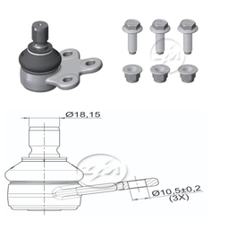 [51ZM-47023401] ROTULA INF CHEVROLET ONIX PRISMA SONIC TRACKER OPEL CAR:Ø18 2IC-PERNOØ18 2AGUJERO:Ø10 5