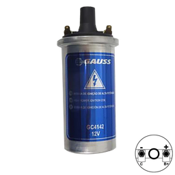 [29GC4142] BOBINA ENCENDIDO PLATINO UNIVERSAL AZUL 2P 4 Y 6 CILINDROS FIAT FIORINO 1.3 CHVR CHEVETTE 1.4 RENAULT R4 6 12 NISSAN PATROL PASSAT 1.5  9220081054
